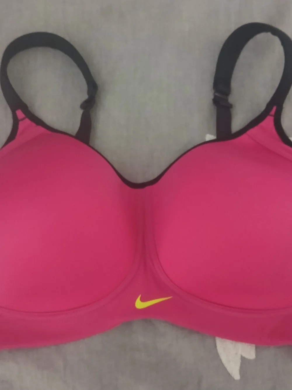 Nike Hot Pink Padded Sports Bra with Contrast Black Straps READ DESSCRIPTION!!